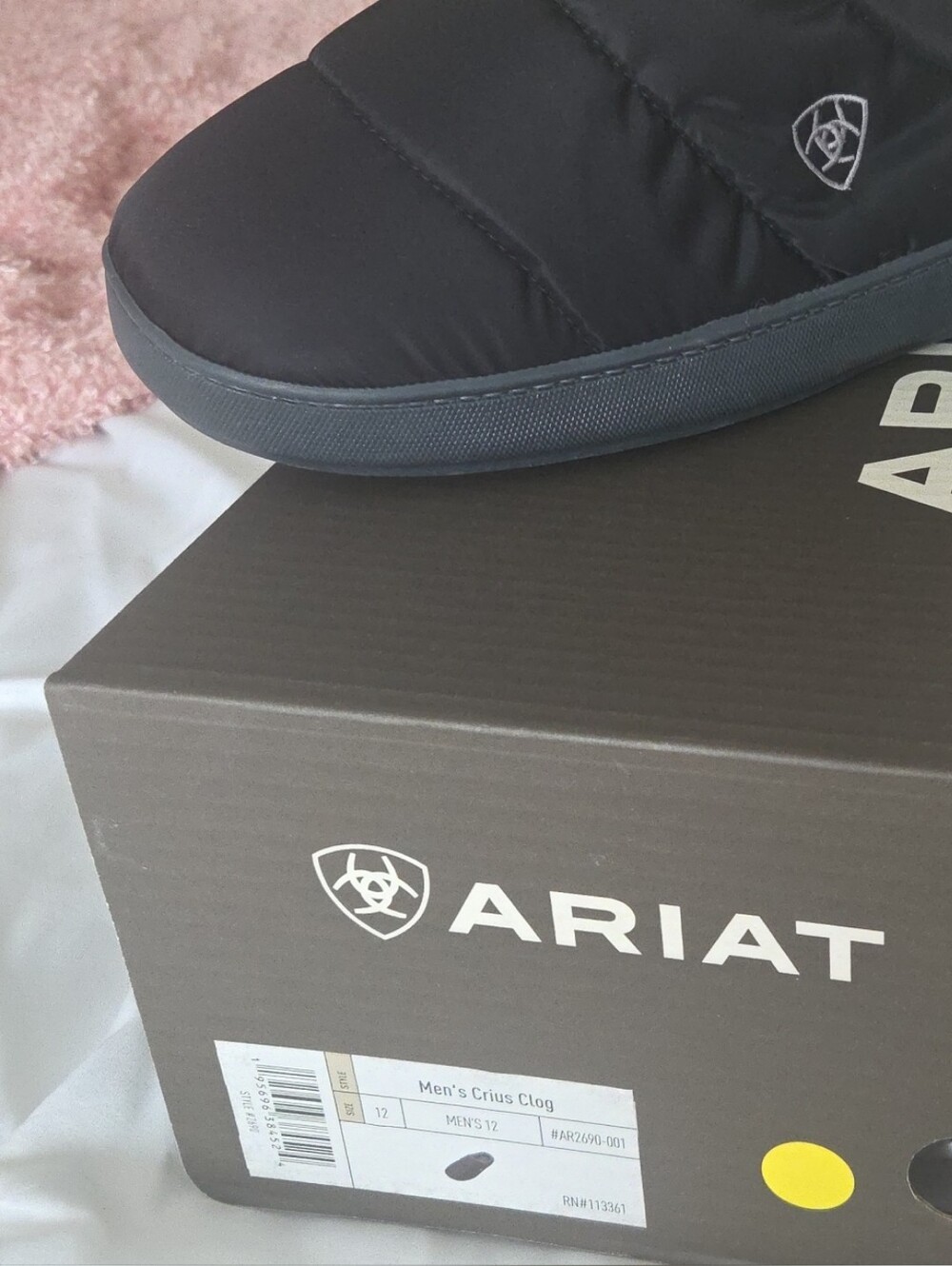Ariat Black Quilted Slip-On Clog with Logo